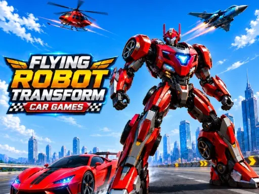 Flying Robot Transform Car Game Cover
